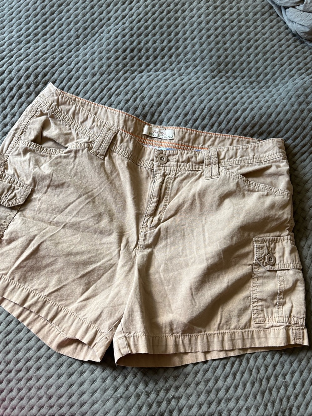 Natural Reflections / 100% Cotton /  Tan Cargo Shorts